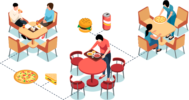 restaurant with customers